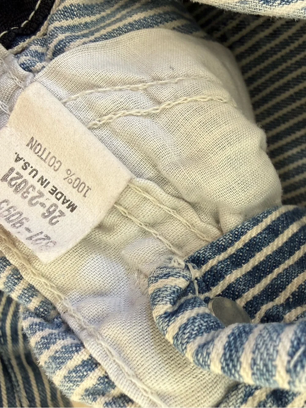 OshKosh B’Gosh Vintage Made in USA Paper Tag Striped Overalls